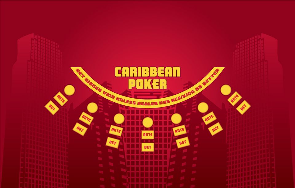 Caribbean Stud and Caribbean Poker casino table rental layout for Metro Casino Events parties in Virginia, Maryland, and Washington DC